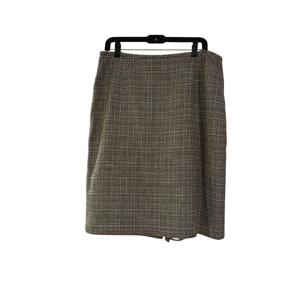 Liz Claiborne Suits Brown Textured Basketweave Pencil Skirt Size 14 Professional